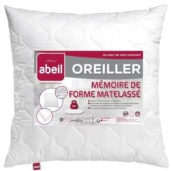 ABEIL Oreiller A Mémoire De Forme Matelassé 60x60 Cm Blanc
