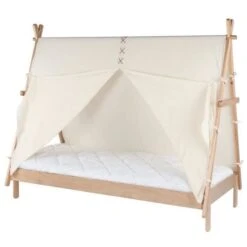 APACHE Lit Enfant Cabane Scandinave - Bois Et Placage Pin - L 90 X L 200 Cm