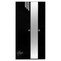 Armoire 2 Portes Laquée Noire Strass