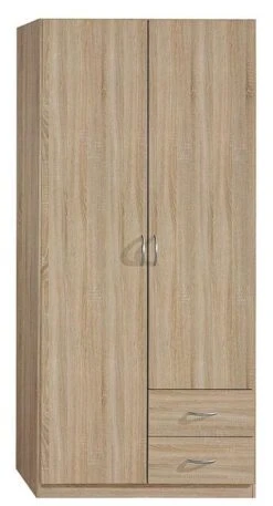 Armoire Chêne De Sonoma 2 Portes 2 Tiroirs Kaze 2