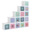 Armoire De Rangement Pour Enfants Avec 15 Cubes Blanc PP
