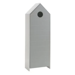 Armoire Enfant 1 Porte Cabine De Plage Bois Laqué Gris Camila