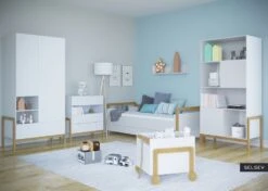 Armoire Enfant Scandinave Blanche Et Pieds En Bois De Chêne Vanka -Vente De Chambre armoire enfant scandinave blanche et pieds en bois de chene vanka 3666722167505 1232940