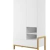 Armoire Enfant Scandinave Blanche Et Pieds En Bois De Chêne Vanka