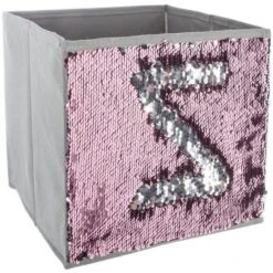 Bac De Rangement Sequin - Argent Et Rose
