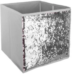 Bac De Rangement Sequin - Argent Et Rose -Vente De Chambre bac de rangement sequin argent et rose 3560234524316 758697
