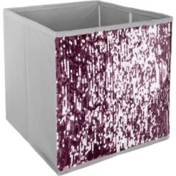 Bac De Rangement Sequin - Argent Et Rose -Vente De Chambre bac de rangement sequin argent et rose 3560234524316 758698