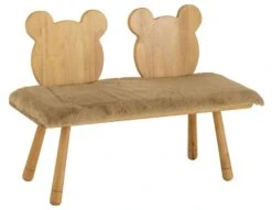 Banc Enfant Ours Bois Naturel Coco L 90 Cm