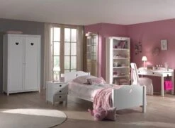 Bibliothèque 5 Niveaux Bois Laqué Blanc Cœur -Vente De Chambre bibliotheque 5 niveaux bois laque blanc amori 5420070214247 690979