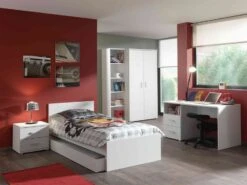 Bibliothèque 5 Niveaux Bois Laqué Blanc Milani -Vente De Chambre bibliotheque 5 niveaux bois laque blanc milani 5420070202565 92461