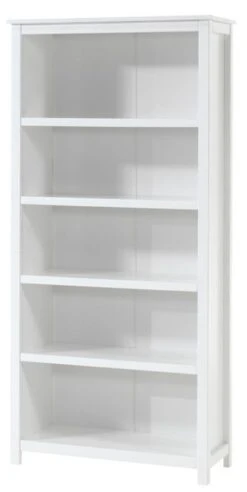 Bibliothèque 5 Niveaux Pin Massif Blanc Carly