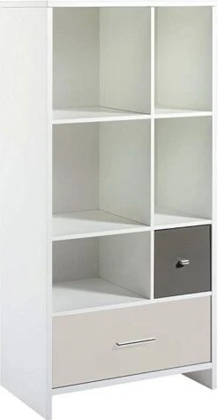 Bibliothèque Enfant Bois Blanc Et Beige Candy