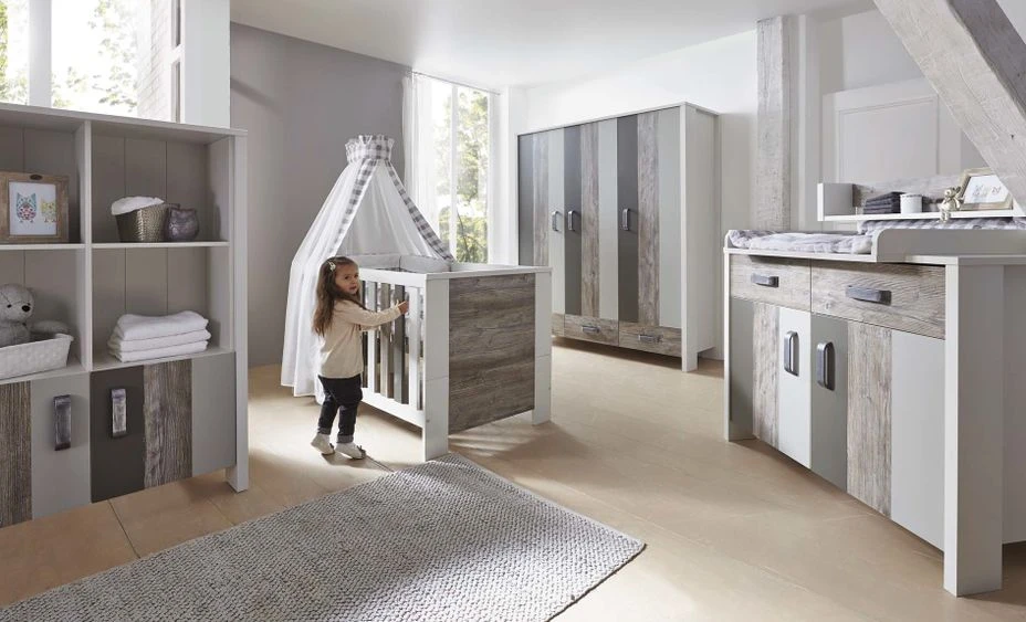 Bibliothèque Enfant Bois Blanc Et Pin Gris Woody Grey 2 Bibliothèque Enfant Bois Blanc Et Pin Gris Woody Grey – Image 2