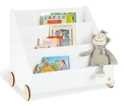 Pinolino Bibliothèque Sur Roulettes Bois Laqué Blanc Lasse