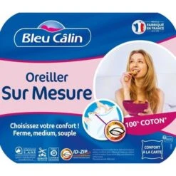 BLEU CALIN Oreiller Sur Mesure 50x70cm -Vente De Chambre bleu calin oreiller sur mesure 50x70cm 3153633291479 513486