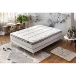 BOBOCHIC Matelas COSY 140x190 Cm - 24 Cm - Mémoire De Forme - Ferme - Anti Acariens Et Anti Bactériens