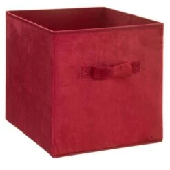 Boîte De Rangement 31x31 Cm - Velours Rouge