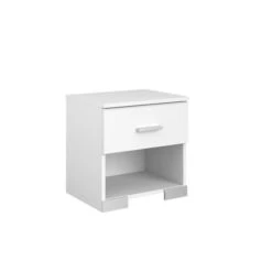BOSTON Ensemble Chambre Lit 140x190 Cm + 2 Chevets + 1 Commode - Blanc -Vente De Chambre boston ensemble chambre lit 140x190 cm 2 chevets 1 commode blanc 3480940289494 436038