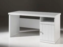 Bureau 1 Niche 1 Porte Bois Laqué Blanc Robin -Vente De Chambre bureau 1 niche 1 porte bois laque blanc robin 5420070207508 690233
