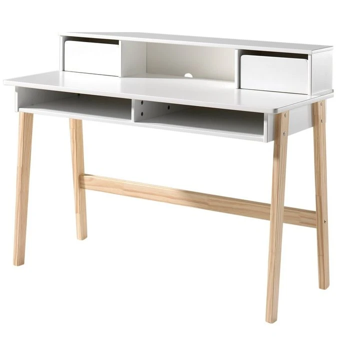 Bureau Enfant 2 Niches 2 Tiroirs Bois Laqué Blanc Et Pieds Pin Clair Kiddy 1 Bureau Enfant 2 Niches 2 Tiroirs Bois Laqué Blanc Et Pieds Pin Clair Kiddy