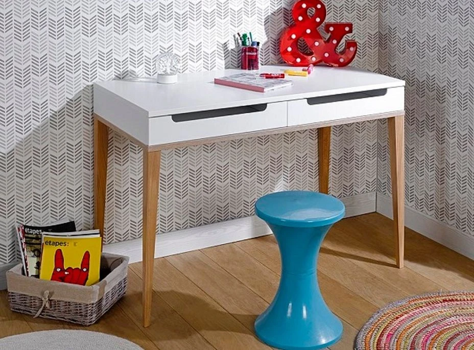 Bureau Enfant 2 Tiroirs Bois Blanc Et Pieds Chêne Massif Clair Evidence 1 Bureau Enfant 2 Tiroirs Bois Blanc Et Pieds Chêne Massif Clair Evidence