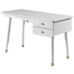 Bureau Enfant 2 Tiroirs Bois Blanc Satiné Funy