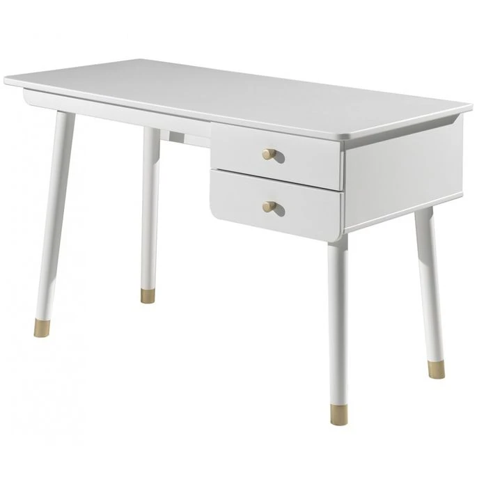 Bureau Enfant 2 Tiroirs Bois Blanc Satiné Funy 1 Bureau Enfant 2 Tiroirs Bois Blanc Satiné Funy