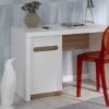 Bureau Enfant Avec Caisson Blanc Et Bois Clair Milo