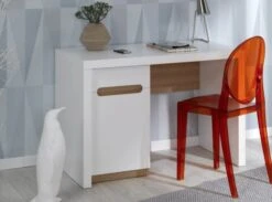 Bureau Enfant Avec Caisson Blanc Et Bois Clair Milo