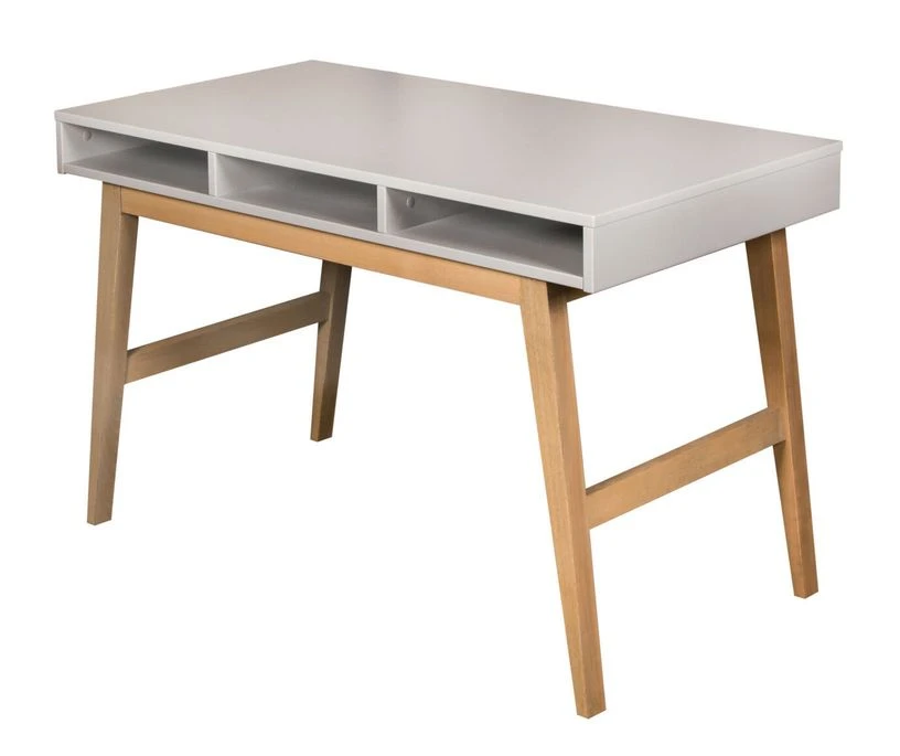 Bureau Enfant Bois Laqué Gris Et Pieds Hêtre Massif Nandy 3 Bureau Enfant Bois Laqué Gris Et Pieds Hêtre Massif Nandy – Image 3