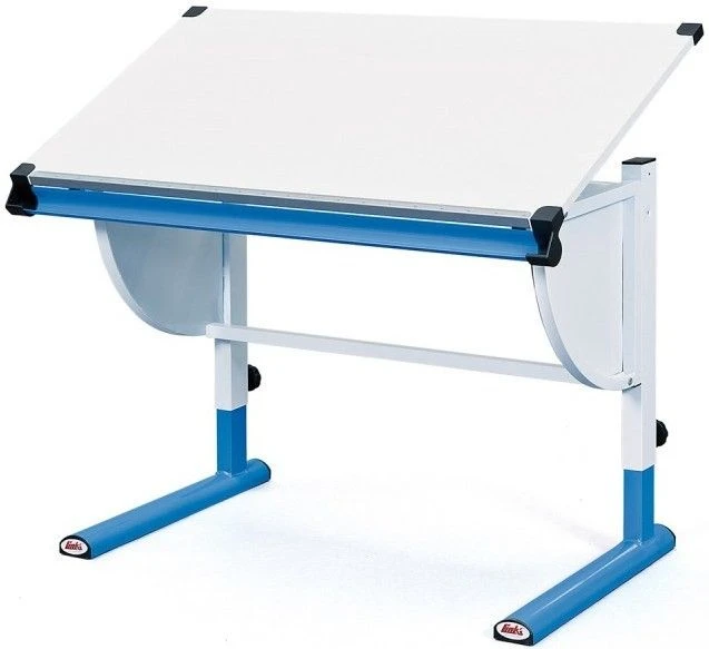 Bureau Inclinable Bois Blanc Et Bleu Citix 1 Bureau Inclinable Bois Blanc Et Bleu Citix
