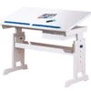 Bureau Inclinable Bois Massif Blanc Bleu Et Rose Rubi