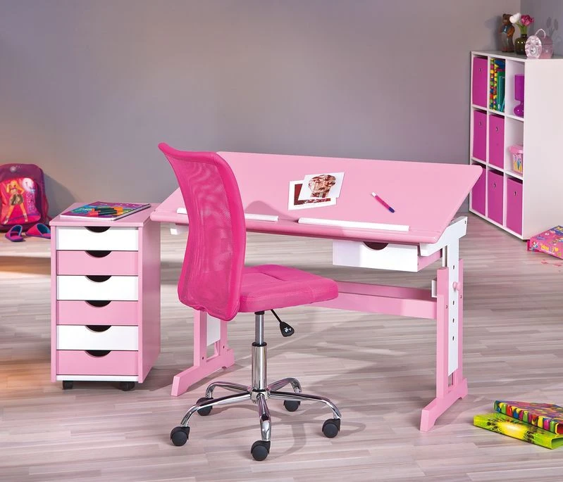 Bureau Inclinable Bois Rose Et Blanc Rubi 2 Bureau Inclinable Bois Rose Et Blanc Rubi – Image 2