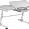 Bureau Inclinable Réglable Bois Et Métal Blanc Et Gris Comfortline L 119 Cm