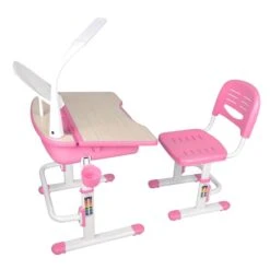 Bureau Inclinable Réglable Bois Et Métal Rose Et Bois Clair Comfortline