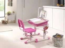 Bureau Inclinable Réglable Bois Et Métal Rose Et Bois Clair Comfortline -Vente De Chambre bureau inclinable reglable bois et metal rose et bois clair comfortline 5420070224161 695541