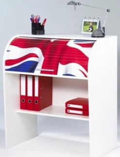 Bureau Informatique Blanc Imprimé Drapeau Anglais Coach