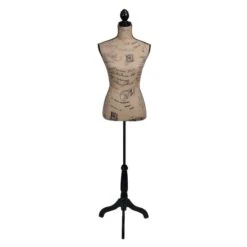 Buste De Couture Mannequin De Femme Marron Et Noir Jute