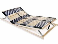 Cadre à Lattes 140x200cm 42 Lattes Hêtre Massif Et Bouleau