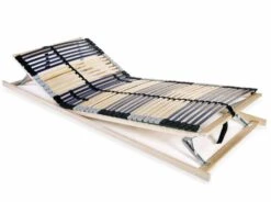 Cadre à Lattes 90x200cm 42 Lattes Hêtre Massif Et Bouleau