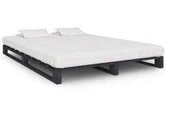 Cadre De Lit Adulte Palette Pin Massif Gris Samba 140x200 Cm