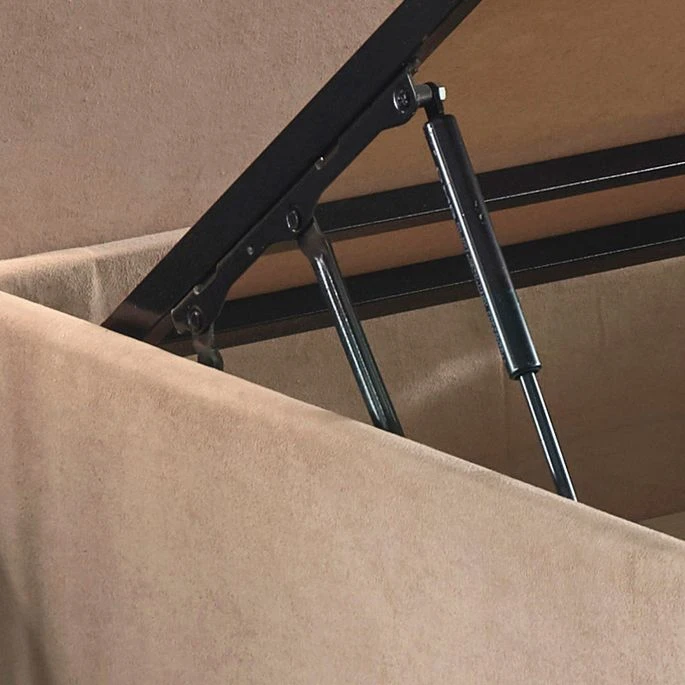 Cadre De Lit Avec Coffre De Rangement Tissu Marron Clair Rika - 6 Tailles 4 Cadre De Lit Avec Coffre De Rangement Tissu Marron Clair Rika - 6 Tailles – Image 4