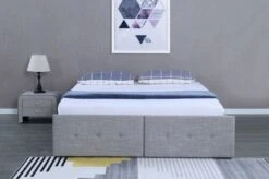 Cadre De Lit Avec Coffre Et 2 Tiroirs Tissu Gris Clair Lecra 160x200 Cm 6 Cadre De Lit Avec Coffre Et 2 Tiroirs Tissu Gris Clair Lecra 160x200 Cm -Vente De Chambre cadre de lit avec coffre et 2 tiroirs tissu gris clair lecra 160x200 cm 3666722726283 328965