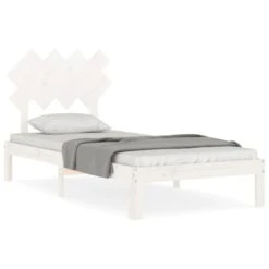 Vente De Chambre -Vente De Chambre cadre de lit avec tete de lit blanc 90x200 cm bois massif 3666722939997 1501906
