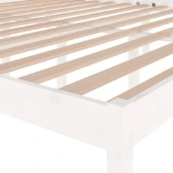 Cadre De Lit Blanc Bois De Pin Massif 200x200 Cm 4 -Vente De Chambre cadre de lit blanc bois de pin massif 200x200 cm 3666722113878 1381403