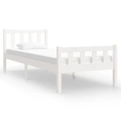 Vente De Chambre -Vente De Chambre cadre de lit blanc bois massif 90x190 cm simple 3666722113854 1381416