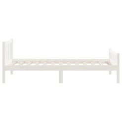 Cadre De Lit Blanc Bois Massif 90x190 Cm Simple 4 -Vente De Chambre cadre de lit blanc bois massif 90x190 cm simple 3666722113854 1381420