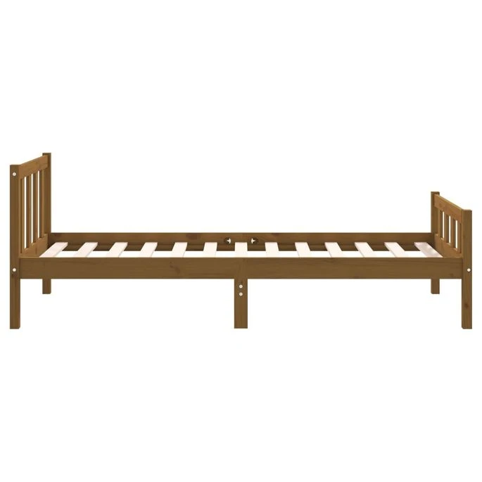 Cadre De Lit Marron Miel Bois Massif 90x190 Cm Simple 2 6 Cadre De Lit Marron Miel Bois Massif 90x190 Cm Simple 2 – Image 6