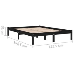 Cadre De Lit Noir Bois De Pin Massif 120x190 Cm Natura -Vente De Chambre cadre de lit noir bois de pin massif 120x190 cm natura 3666722139557 1314298