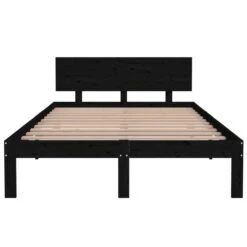 Cadre De Lit Noir Bois De Pin Massif 120x200 Cm -Vente De Chambre cadre de lit noir bois de pin massif 120x200 cm 3666722939959 1501228